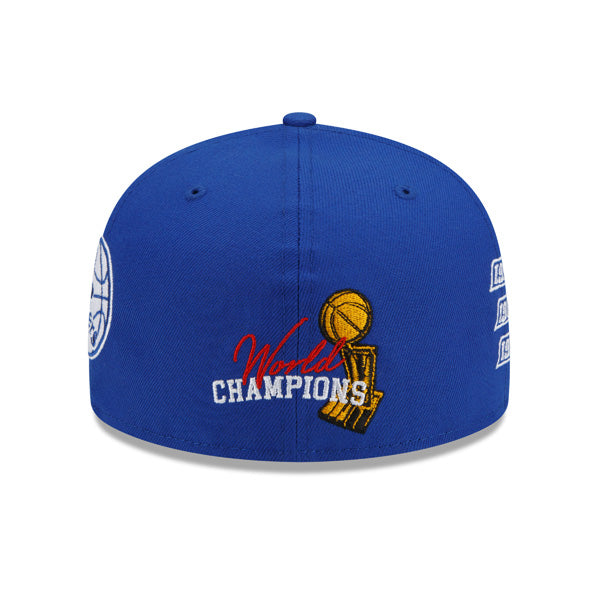 Philadelphia 76ers New Era NBA Exclusive COUNT THE RINGS 59Fifty Fitted Hat - Royal/Gray Bottom