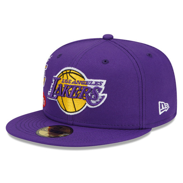 Los Angeles Lakers New Era NBA Exclusive CLUSTER 59Fifty Fitted Hat - Purple/Gray Bottom