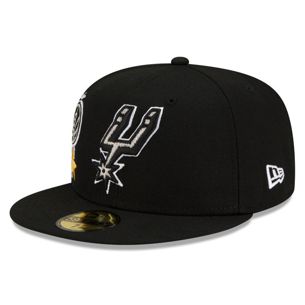 San Antonio Spurs New Era NBA Exclusive CLUSTER 59Fifty Fitted Hat - Black/Gray Bottom