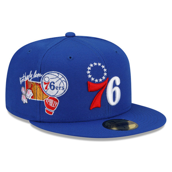 Philadelphia 76ers New Era NBA Exclusive CLUSTER 59Fifty Fitted Hat - Royal/Gray Bottom