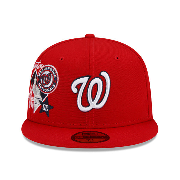 Washington Nationals New Era MLB Exclusive CLUSTER 59Fifty Fitted Hat - Scarlet/Gray Bottom