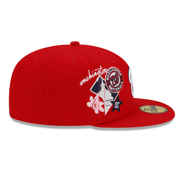Washington Nationals New Era MLB Exclusive CLUSTER 59Fifty Fitted Hat - Scarlet/Gray Bottom