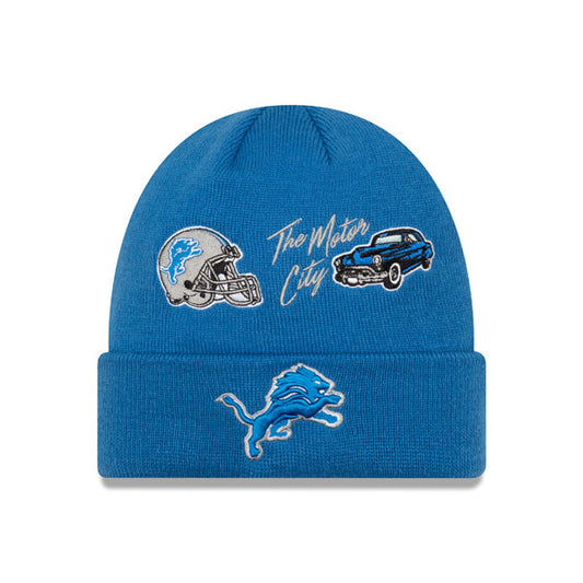 Detroit Lions New Era CITY TRANSIT Cuffed Knit NFL Hat - Blue
