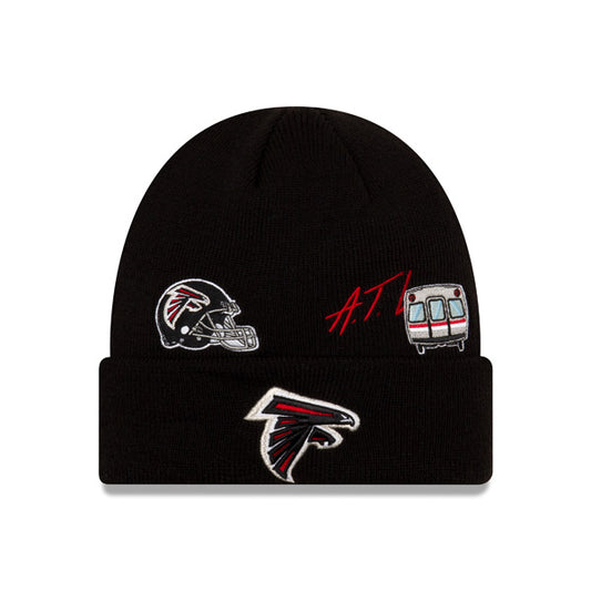 Atlanta Falcons New Era CITY TRANSIT Cuffed Knit NFL Hat - Black