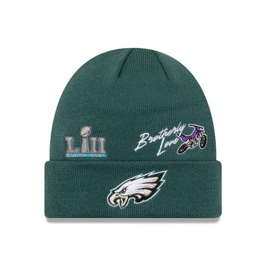 Philadelphia Eagles New Era SUPER BOWL CITY TRANSIT Cuffed Knit NFL Hat - Green