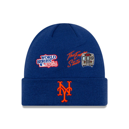 New York Mets New Era WORLD SERIES CITY TRANSIT Cuffed Knit MLB Hat - Royal
