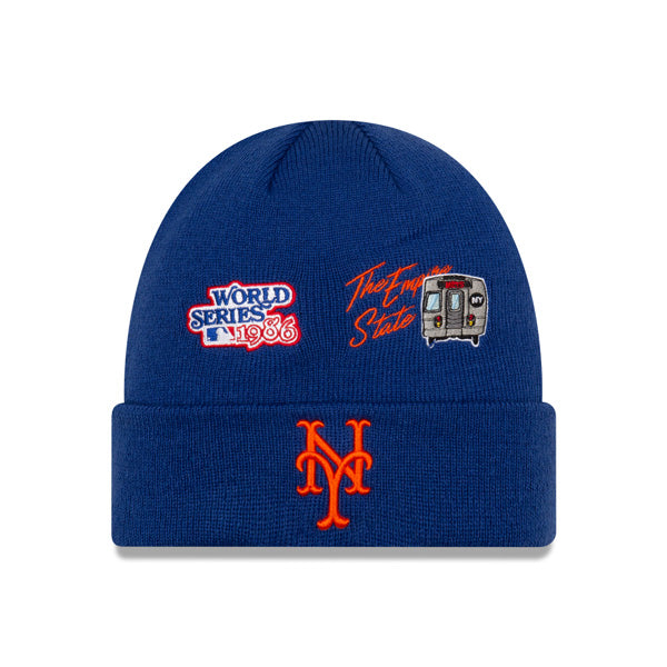 New York Mets New Era WORLD SERIES CITY TRANSIT Cuffed Knit MLB Hat - Royal