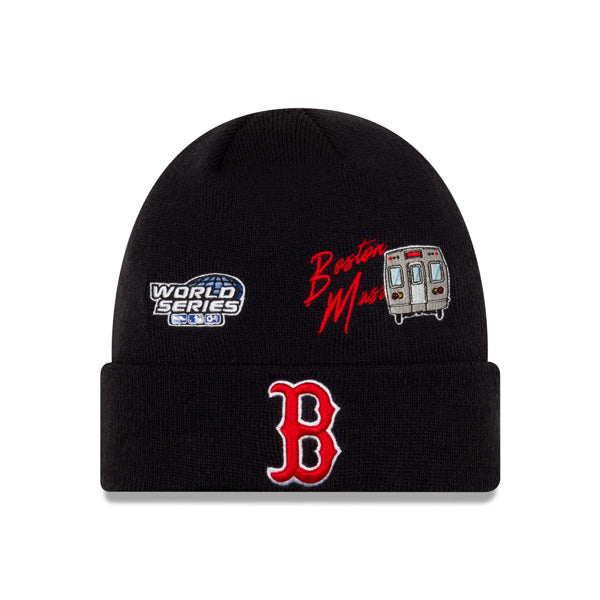 Boston Red Sox New Era WORLD SERIES CITY TRANSIT Cuffed Knit MLB Hat - Navy