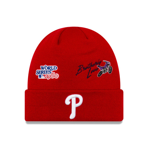 Philadelphia Phillies New Era WORLD SERIES CITY TRANSIT Cuffed Knit MLB Hat - Red
