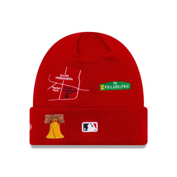 Philadelphia Phillies New Era WORLD SERIES CITY TRANSIT Cuffed Knit MLB Hat - Red