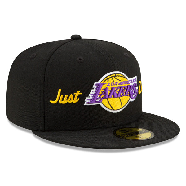 Los Angeles Lakers JUST DON Exclusive New Era 59Fifty Fitted NBA Hat - Black/Gray UV