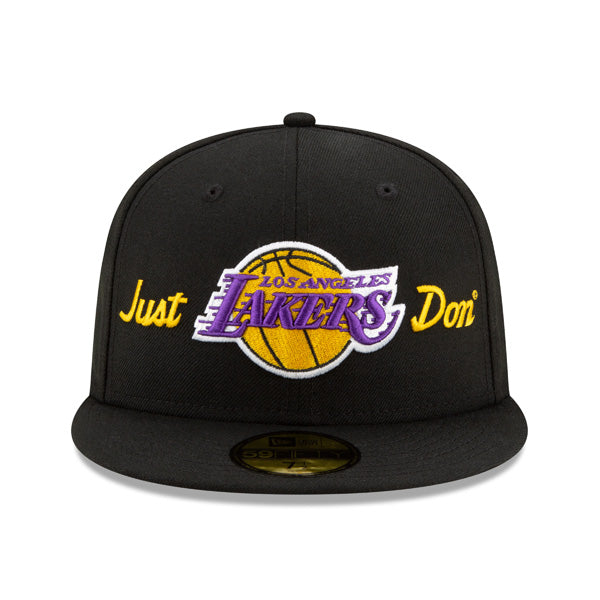 Los Angeles Lakers JUST DON Exclusive New Era 59Fifty Fitted NBA Hat - Black/Gray UV