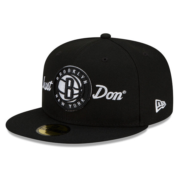 Brooklyn Nets JUST DON Exclusive New Era 59Fifty Fitted NBA Hat - Black/Gray UV