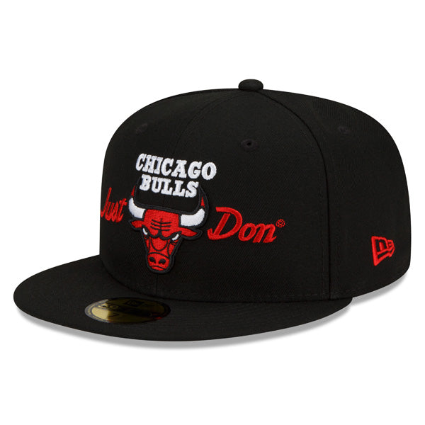 Chicago Bulls JUST DON Exclusive New Era 59Fifty Fitted NBA Hat - Black/Gray UV