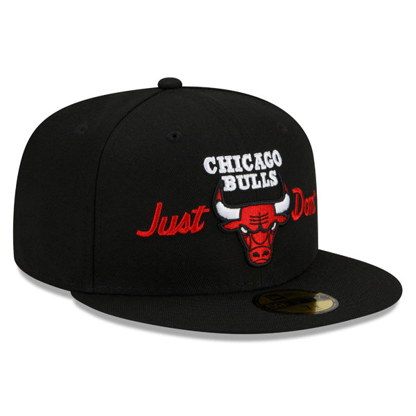 Chicago Bulls JUST DON Exclusive New Era 59Fifty Fitted NBA Hat - Black/Gray UV