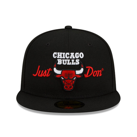 Chicago Bulls JUST DON Exclusive New Era 59Fifty Fitted NBA Hat - Black/Gray UV