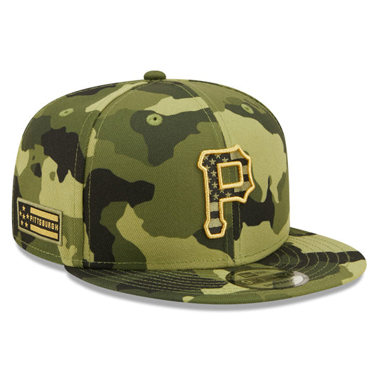 Pittsburgh Pirates New Era 2022 Armed Forces Day 9FIFTY Snapback Adjustable Hat - Camo