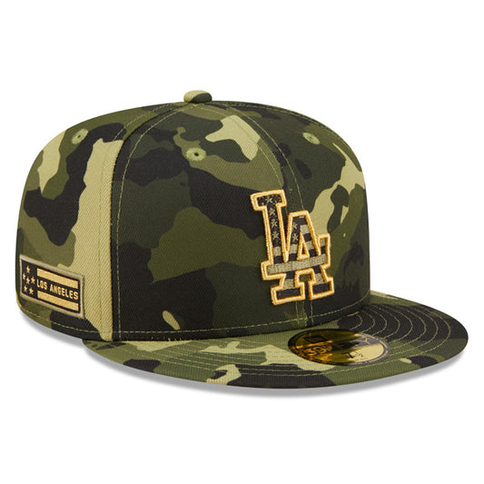 Los Angeles Dodgers New Era 2022 Armed Forces Day On-Field 59FIFTY Fitted Hat - Camo