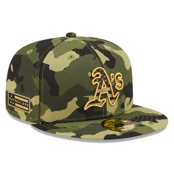 Oakland Athletics New Era 2022 Armed Forces Day On-Field 59FIFTY Fitted Hat - Camo
