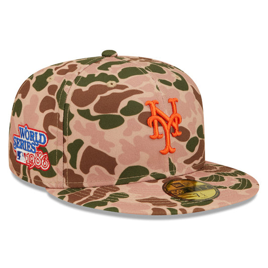 New York Mets New Era 1986 World Series DUCK CAMO 59Fifty Fitted Hat - Camo Deluxe