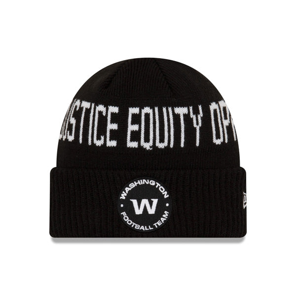 Washington Football Team NFL Exclusive New Era TEAM SOCIAL JUSTICE Cuffed Knit Hat - Black