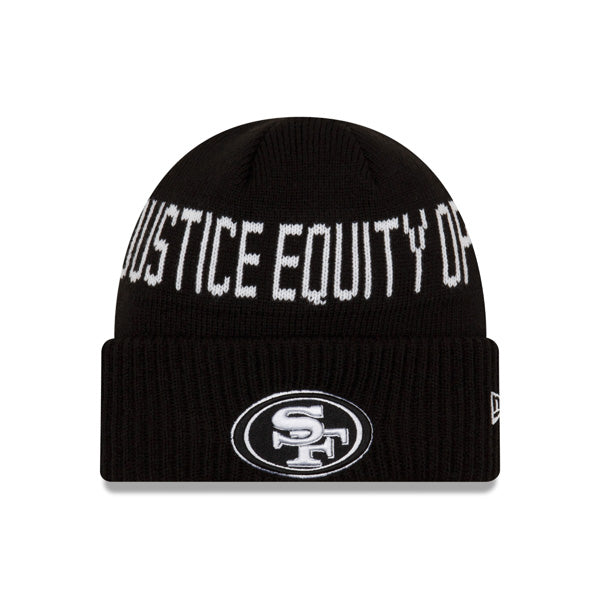 San Francisco 49ers NFL Exclusive New Era TEAM SOCIAL JUSTICE Cuffed Knit Hat - Black