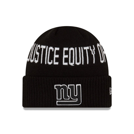 New York Giants NFL Exclusive New Era TEAM SOCIAL JUSTICE Cuffed Knit Hat - Black