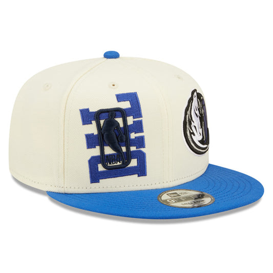 Dallas Mavericks New Era 2022 NBA Draft 9FIFTY Snapback Adjustable Hat - Cream/Blue