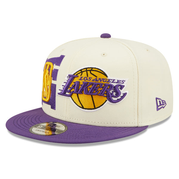 Los Angeles Lakers New Era 2022 NBA Draft 9FIFTY Snapback Adjustable Hat - Cream/Purple