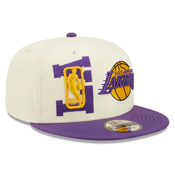 Los Angeles Lakers New Era 2022 NBA Draft 9FIFTY Snapback Adjustable Hat - Cream/Purple