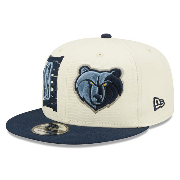 Memphis Grizzlies New Era 2022 NBA Draft 9FIFTY Snapback Adjustable Hat - Cream/Navy