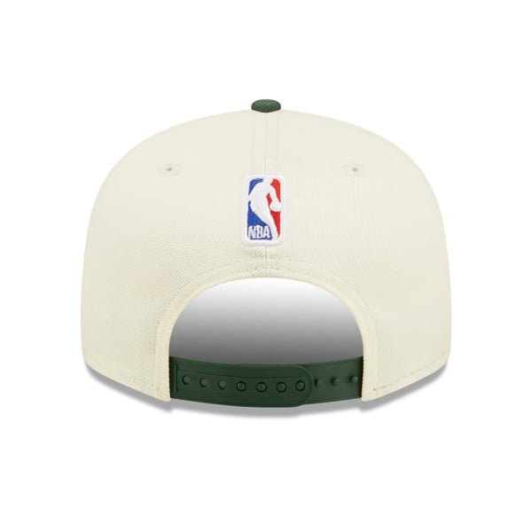 Milwaukee Bucks New Era 2022 NBA Draft 9FIFTY Snapback Adjustable Hat - Cream/Pine