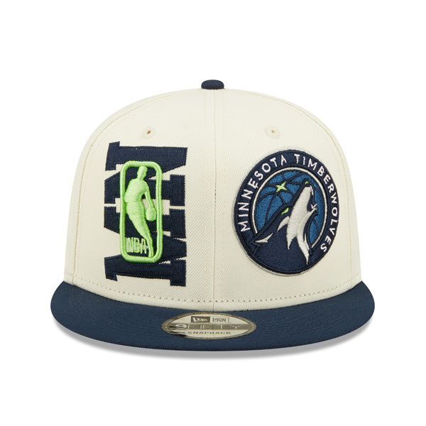 Minnesota Timberwolves New Era 2022 NBA Draft 9FIFTY Snapback Adjustable Hat - Cream/Navy
