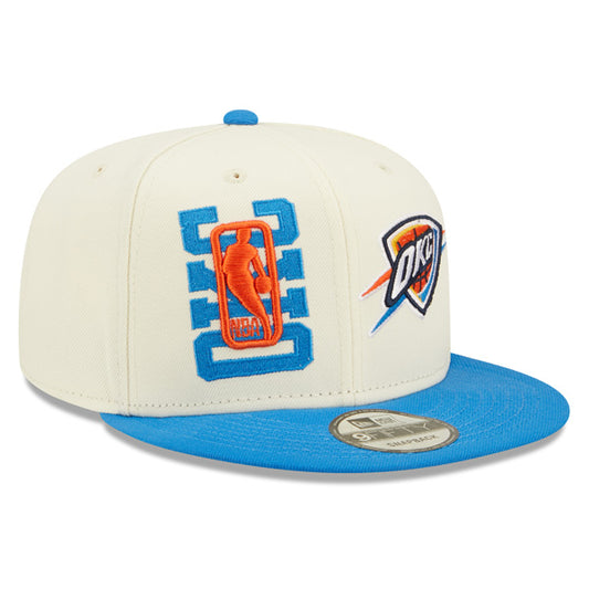 Oklahoma City Thunder New Era 2022 NBA Draft 9FIFTY Snapback Adjustable Hat - Cream/Light Blue