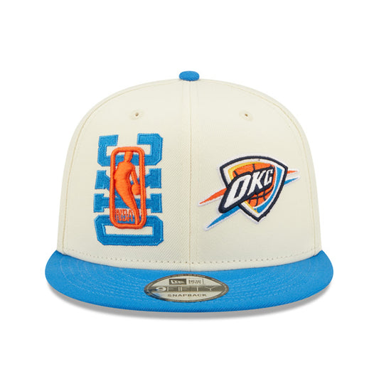 Oklahoma City Thunder New Era 2022 NBA Draft 9FIFTY Snapback Adjustable Hat - Cream/Light Blue