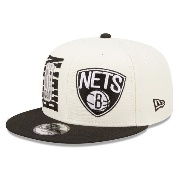 Brooklyn Nets New Era 2022 NBA Draft 9FIFTY Snapback Adjustable Hat - Cream/Black