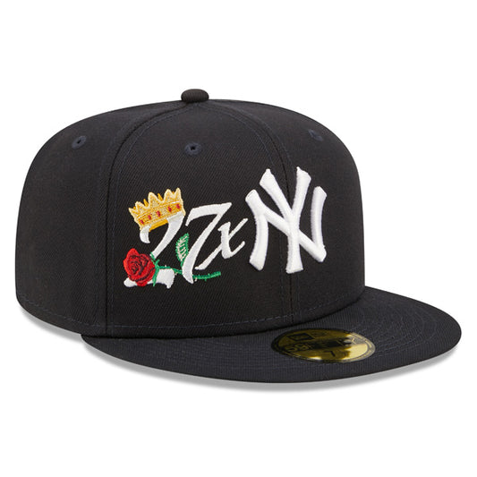 New York Yankees 27-Time Champions CROWN CHAMPS Exclusive New Era 59Fifty Fitted Hat - Navy