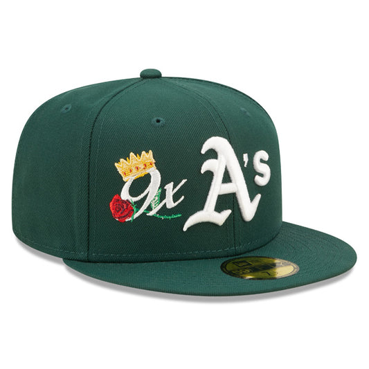 Oakland Athletics 9-Time Champions CROWN CHAMPS Exclusive New Era 59Fifty Fitted Hat - Green