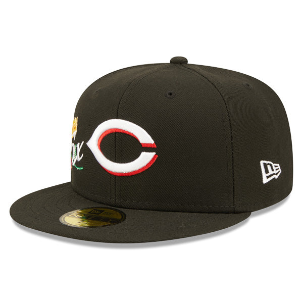Cincinnati Reds 5-Time Champions CROWN CHAMPS Exclusive New Era 59Fifty Fitted Hat - Black