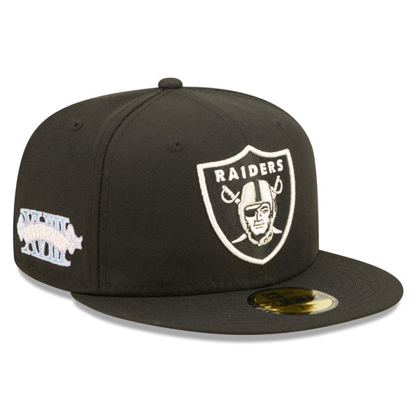 Oakland Raiders SUPER BOWL XVIII (18) Exclusive New Era 59Fifty Fitted Hat - Black/Pink Bottom