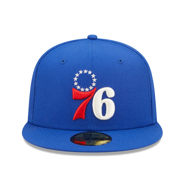 Philadelphia 76ers 3-TIME NBA CHAMPIONS New Era  EXCLUSIVE 59Fifty Fitted Hat - Royal/Pink Bottom