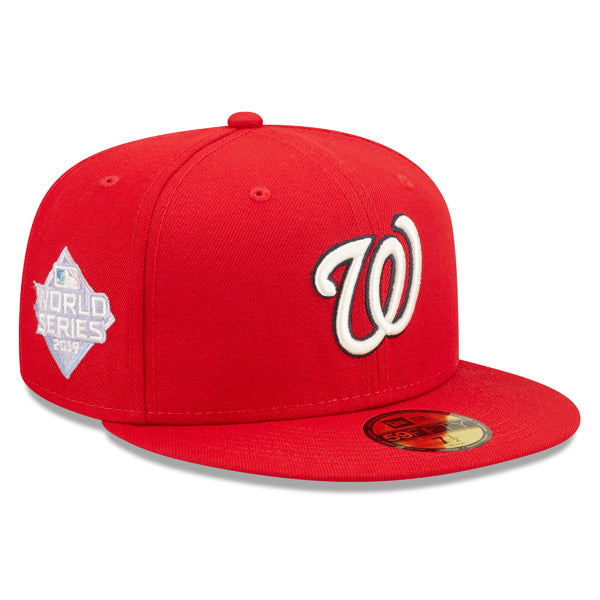 Washington Nationals 2019 World Series New Era POP-ALOT 59Fifty Fitted Hat - Red/Lavender Bottom