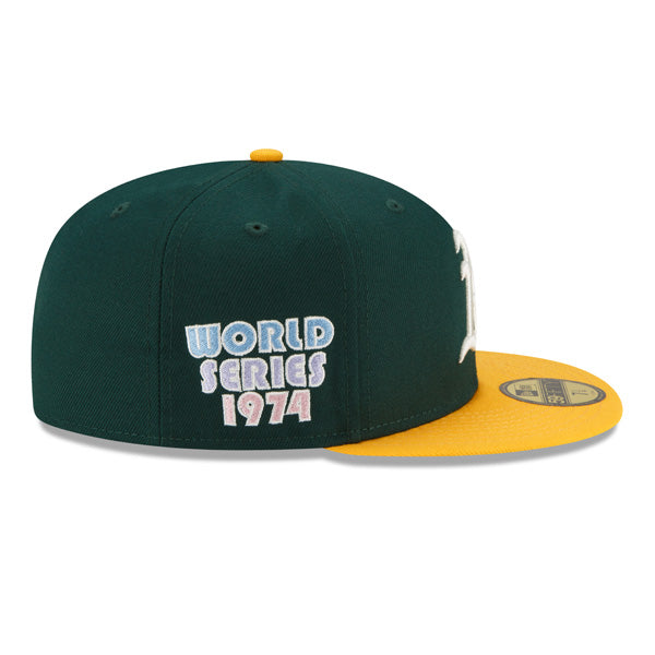 Oakland Athletics 1974 WORLD SERIES New Era POP-ALOT 59Fifty Fitted Hat - Green/Lavender