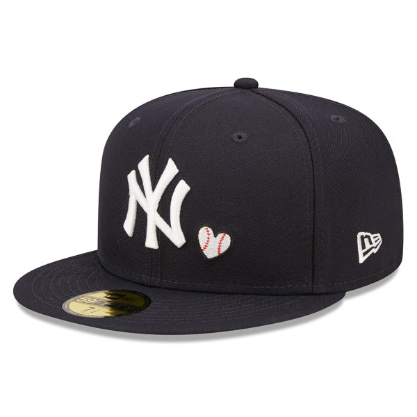 New York Yankees 1996 WORLD SERIES Exclusive TEAM HEARTS New Era Fitted 59Fifty MLB Hat -Navy