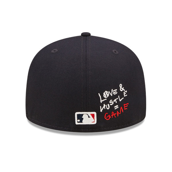 Atlanta Braves  1995 WORLD SERIES Exclusive TEAM HEARTS New Era Fitted 59Fifty MLB Hat -Navy