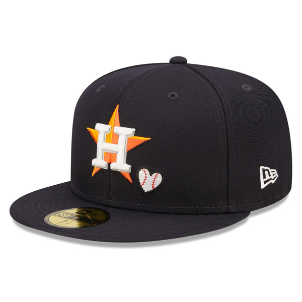 Houston Astros 2017 WORLD SERIES Exclusive TEAM HEARTS New Era Fitted 59Fifty MLB Hat -Navy