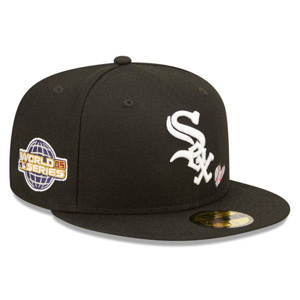 Chicago White Sox 2005 WORLD SERIES Exclusive TEAM HEARTS New Era Fitted 59Fifty MLB Hat -Black