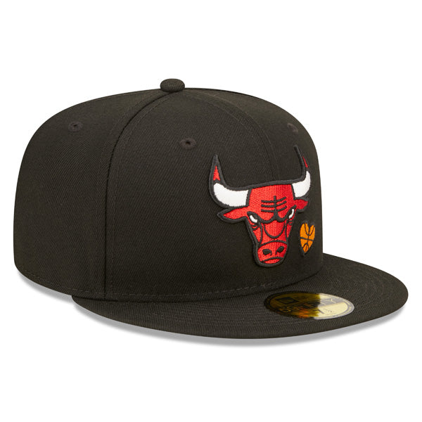 Chicago Bulls TEAM HEARTS Exclusive New Era Fitted 59Fifty NBA Hat - Black