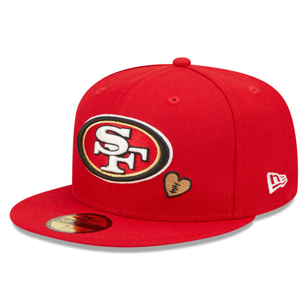 San Francisco 49ers Exclusive SUPER BOWL XXIV Exclusive TEAM HEARTS New Era Fitted 59Fifty NFL Hat - Red