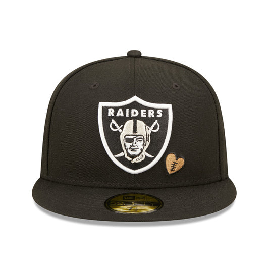 Las Vegas Raiders SUPER BOWL XVIII (18) Exclusive TEAM HEARTS New Era Fitted 59Fifty NFL Hat - Black
